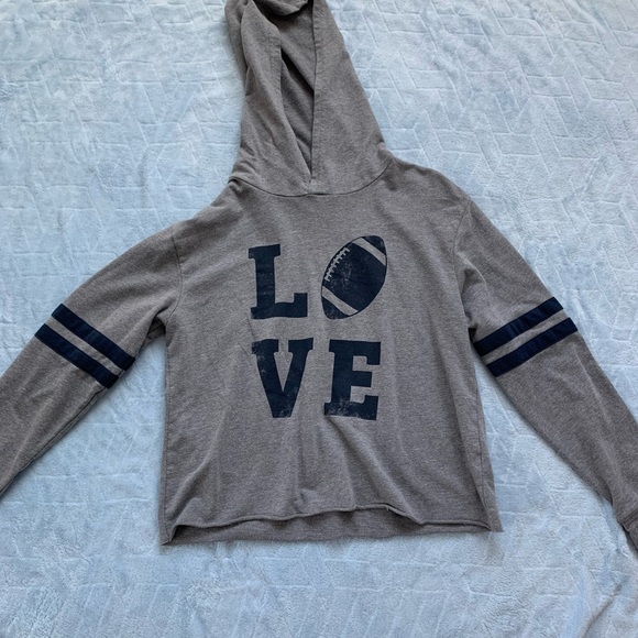 Love football crop top hoodie! - Picture 1 of 4